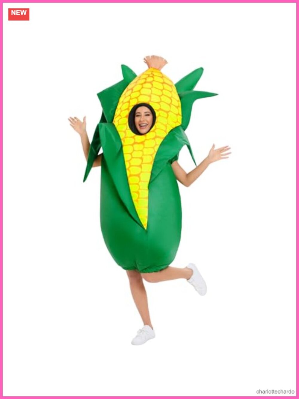 Adult Inflatable Corn Costume Funny Blow Up Food Suit Halloween Thanksgiving
